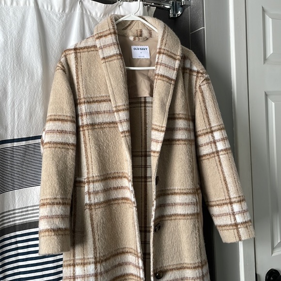 Plaid Tan Jacket Coat - Picture 7 of 9